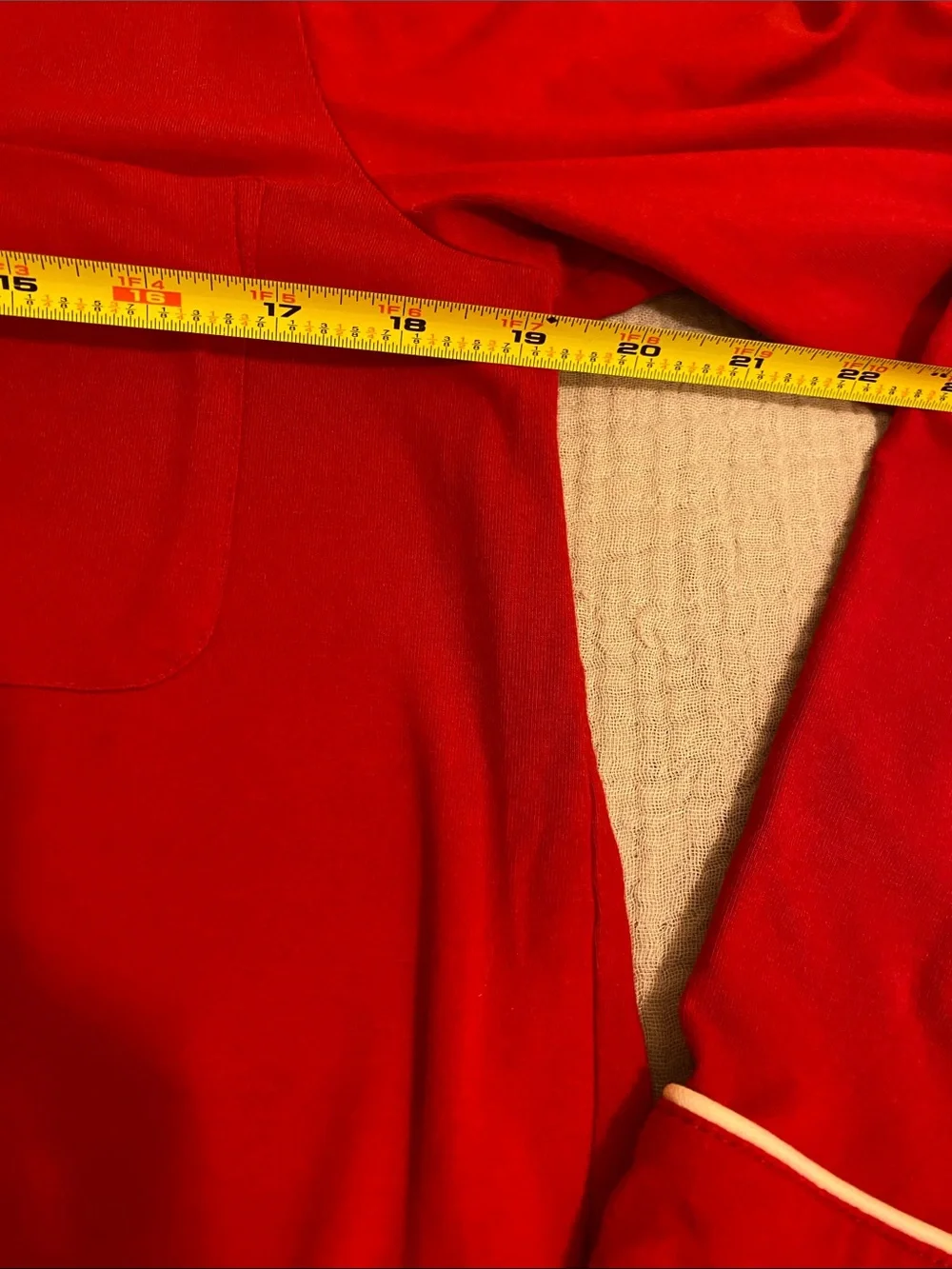 J. Crew Red Pajama Set with White Piping. Size L. Style CC660. Size S